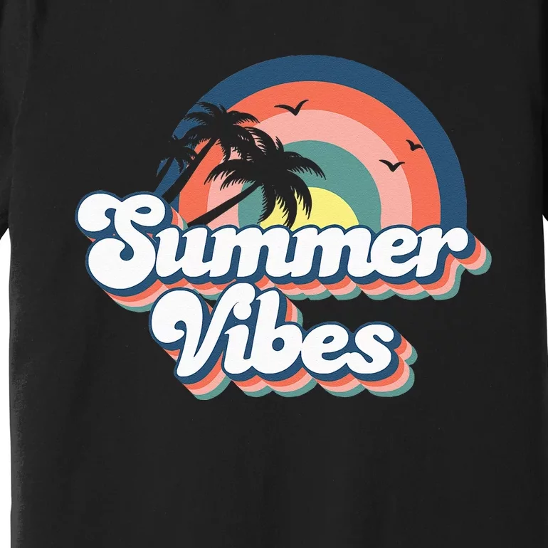 Retro Groovy Summer Vibes Summer Vacation Premium T-Shirt