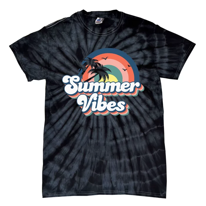 Retro Groovy Summer Vibes Summer Vacation Tie-Dye T-Shirt