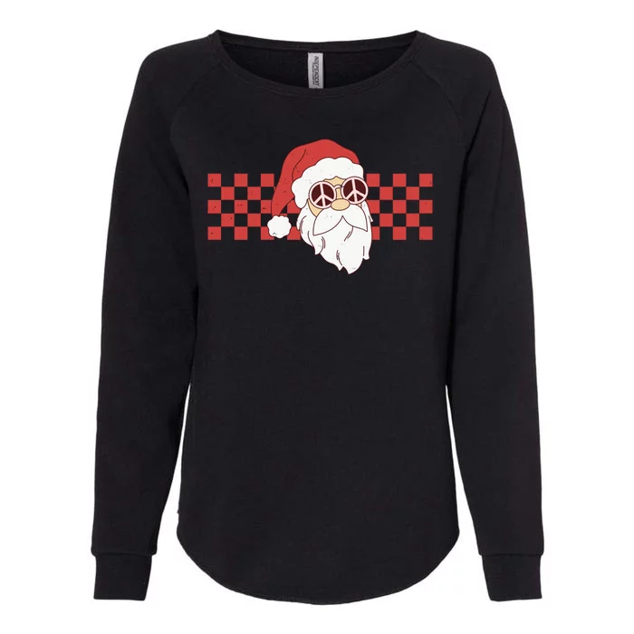 Retro Groovy Santa Claus Christmas Womens California Wash Sweatshirt