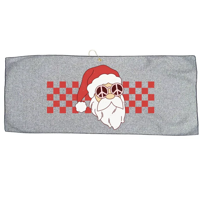 Retro Groovy Santa Claus Christmas Large Microfiber Waffle Golf Towel