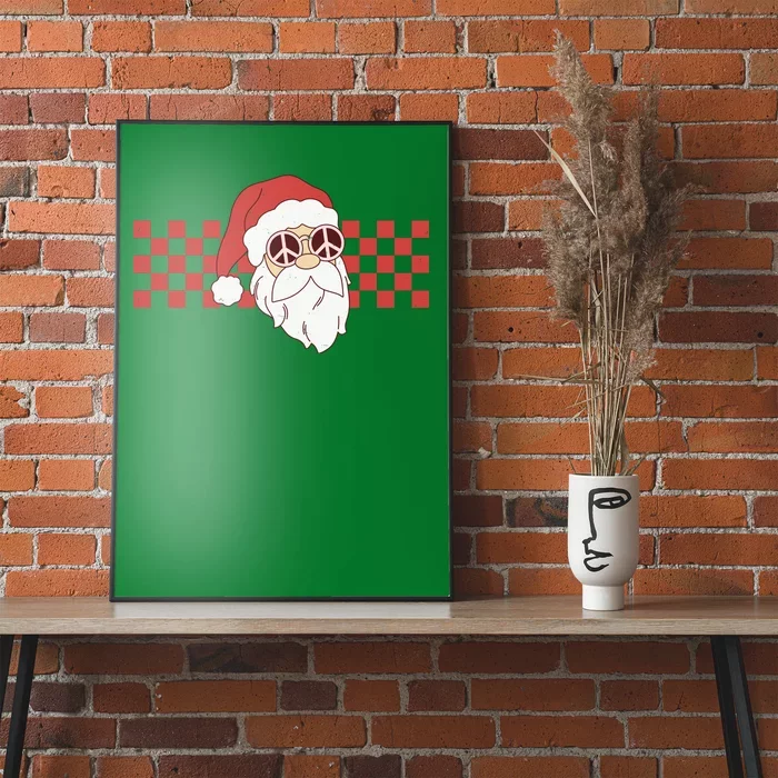 Retro Groovy Santa Claus Christmas Poster