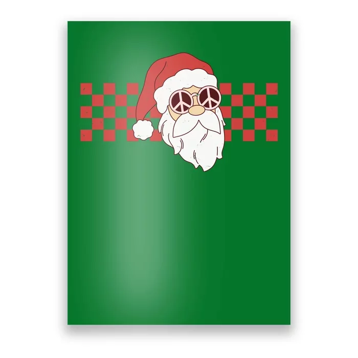 Retro Groovy Santa Claus Christmas Poster