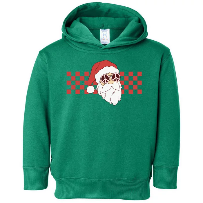 Retro Groovy Santa Claus Christmas Toddler Hoodie