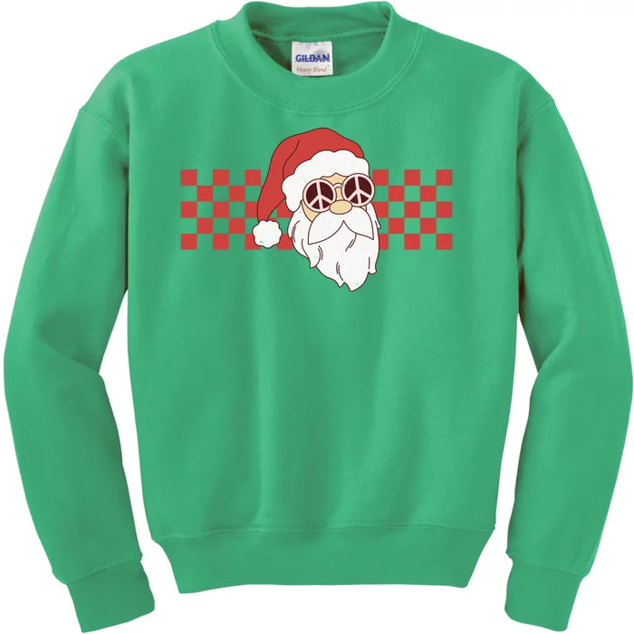 Retro Groovy Santa Claus Christmas Kids Sweatshirt