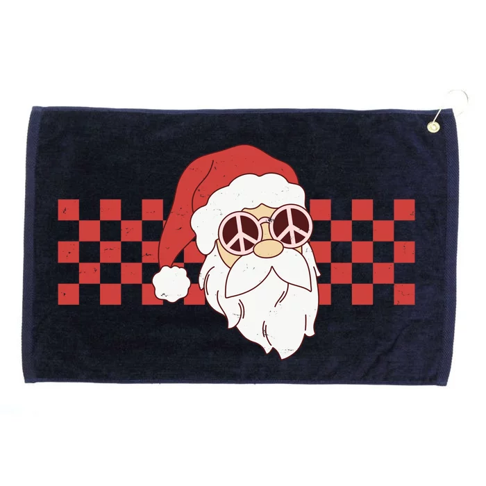 Retro Groovy Santa Claus Christmas Grommeted Golf Towel