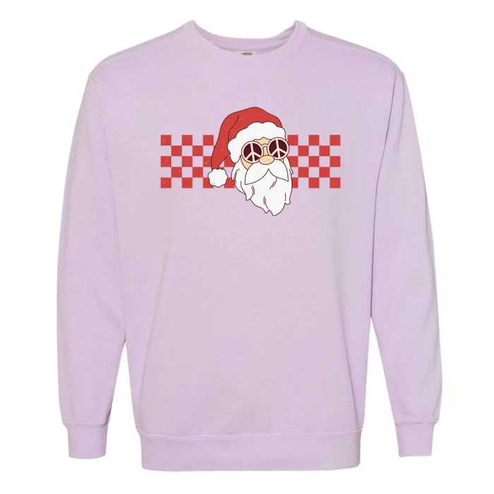 Retro Groovy Santa Claus Christmas Garment-Dyed Sweatshirt