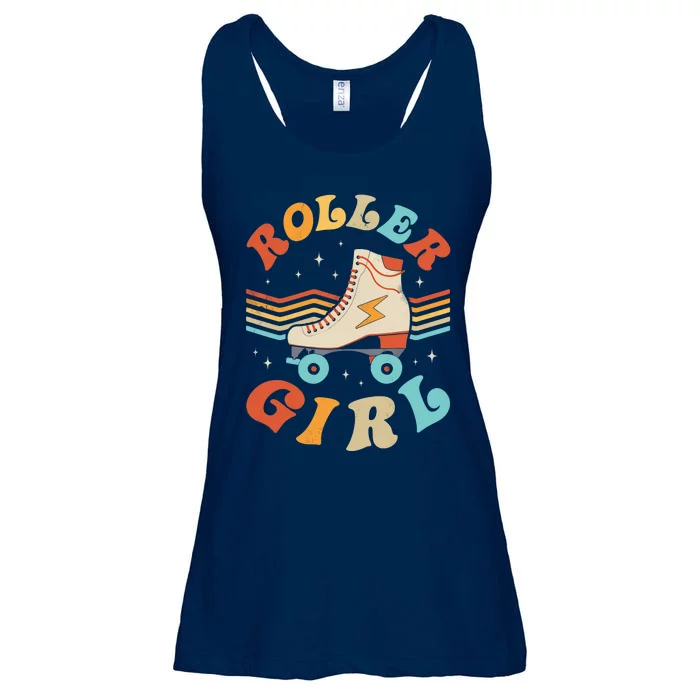 Roller Girl Skater Skating Retro Vintage 70s 80s Skates Ladies Essential Flowy Tank