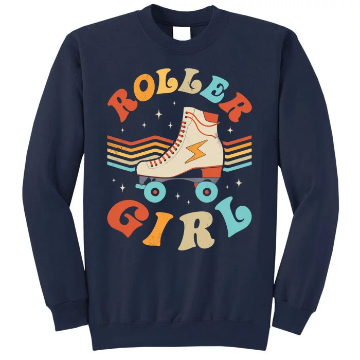 Roller Girl Skater Skating Retro Vintage 70s 80s Skates Tall Sweatshirt