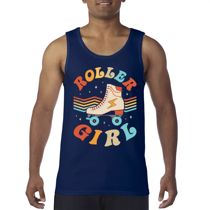 Roller Girl Skater Skating Retro Vintage 70s 80s Skates Tank Top