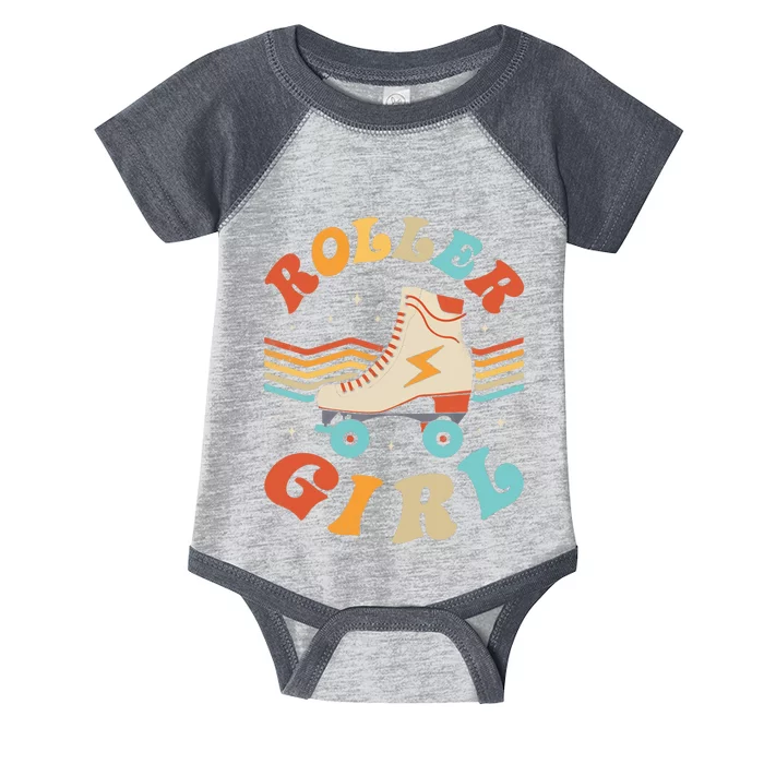 Roller Girl Skater Skating Retro Vintage 70s 80s Skates Infant Baby Jersey Bodysuit