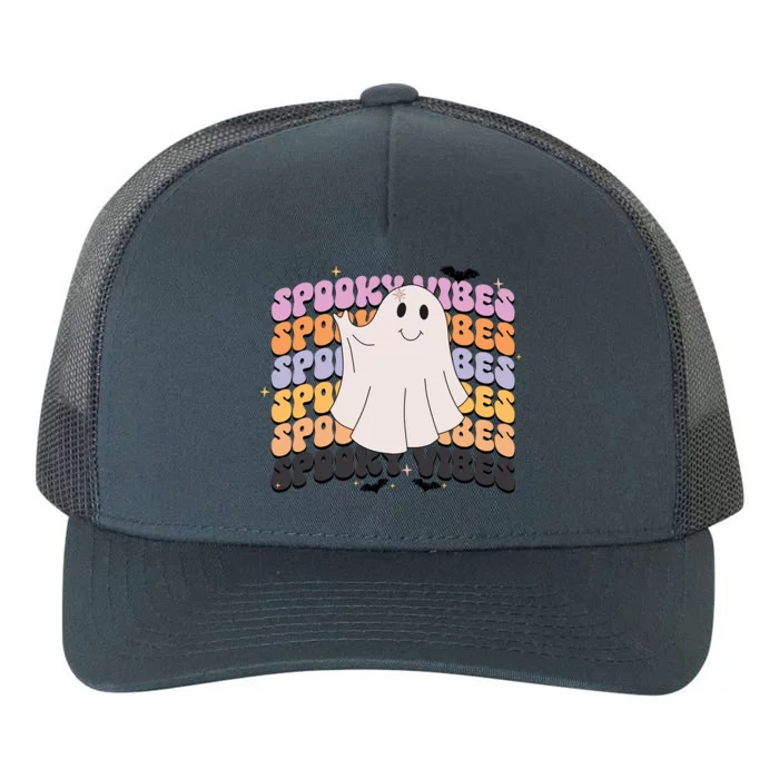 Retro Groovy Spooky Vibes Boo Ghost Halloween Costume Cool Gift Yupoong Adult 5-Panel Trucker Hat