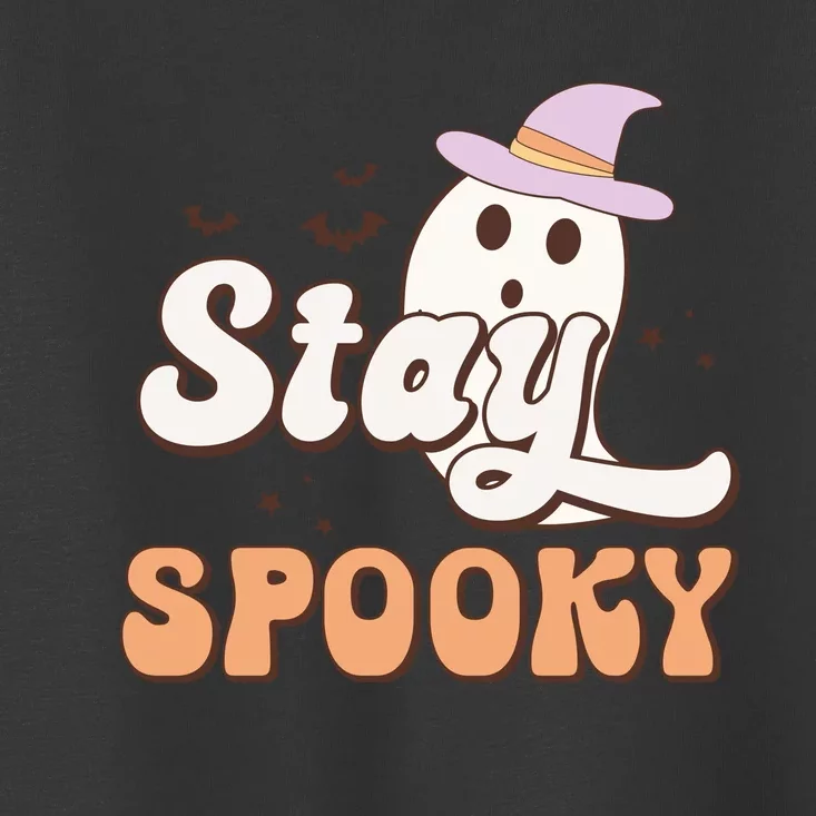 Retro Groovy Stay Spooky Halloween Cute Ghost Toddler T-Shirt