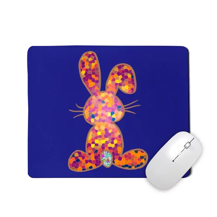 Rainbow Gradient Stained Glass Easter Bunnies Happy Easter Gift Mousepad