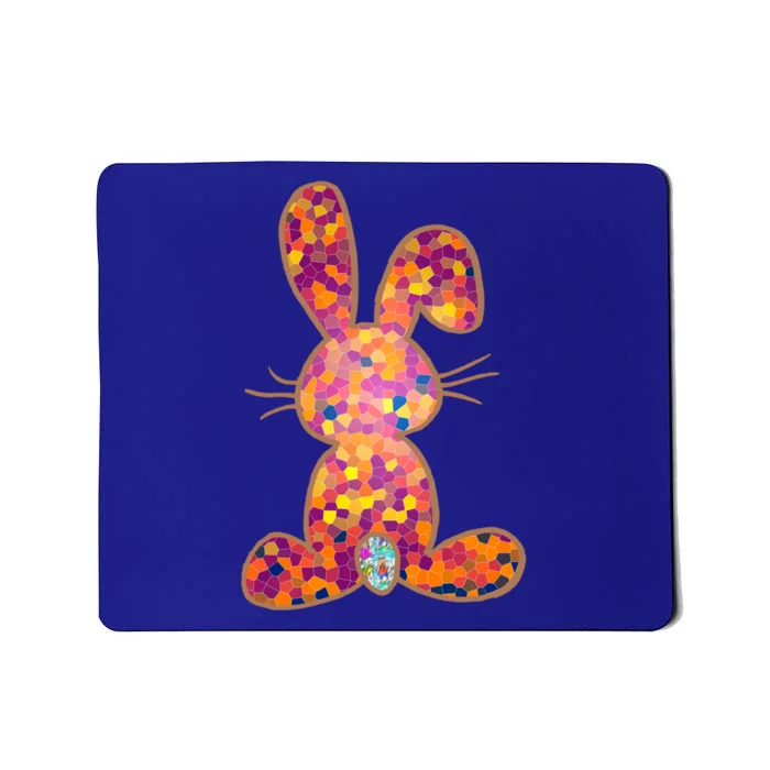 Rainbow Gradient Stained Glass Easter Bunnies Happy Easter Gift Mousepad