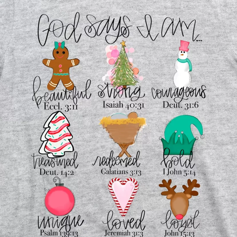 Retro God Say I Am Christmas Christian Bible Xmas Symbols T-Shirt