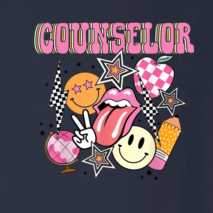 Retro Groovy School Counselor Appreciation Back To School Toddler Long Sleeve Shirt