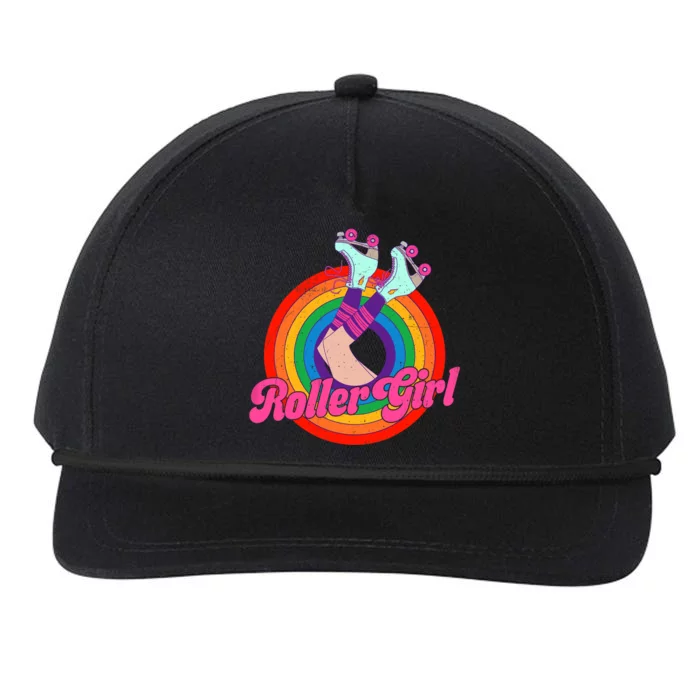 Roller Girl Skater Skating Retro Vintage 70s 80s Skates Snapback Five-Panel Rope Hat