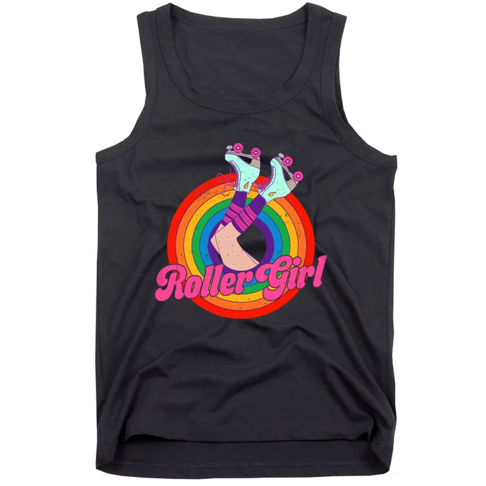 Roller Girl Skater Skating Retro Vintage 70s 80s Skates Tank Top