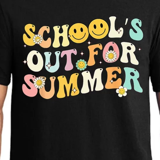 Retro Groovy School's Out For Summer Graduation Teacher Pajama Set