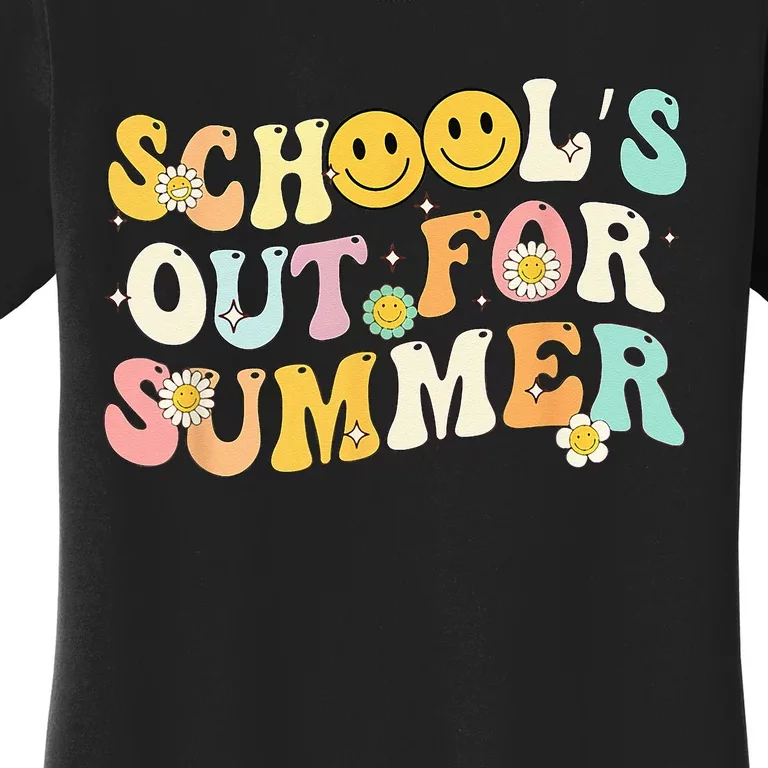 Retro Groovy School's Out For Summer Graduation Teacher Women's T-Shirt