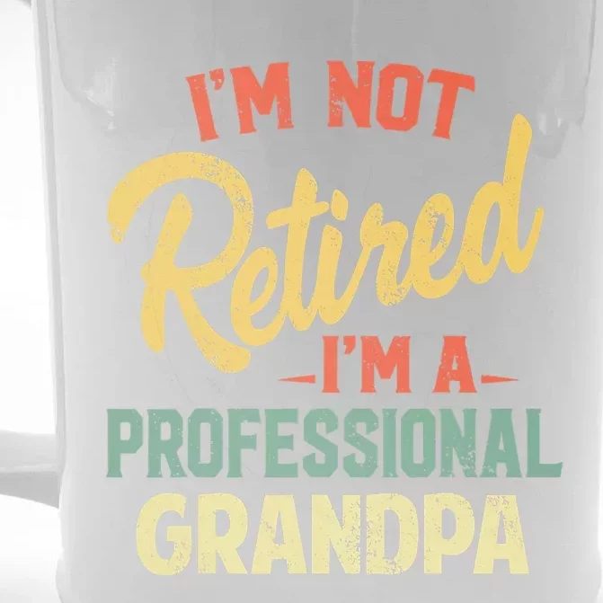 Retired Grandpa Shirts Funny Fathers Day Grandpa Front & Back Beer Stein