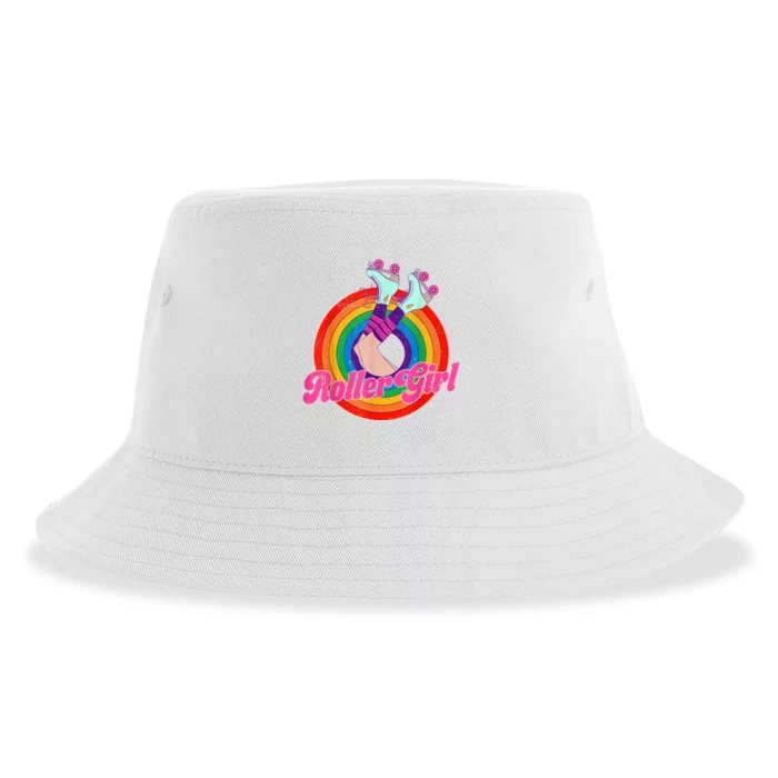 Roller Girl Skater Skating Retro Vintage 70s 80s Skates Sustainable Bucket Hat