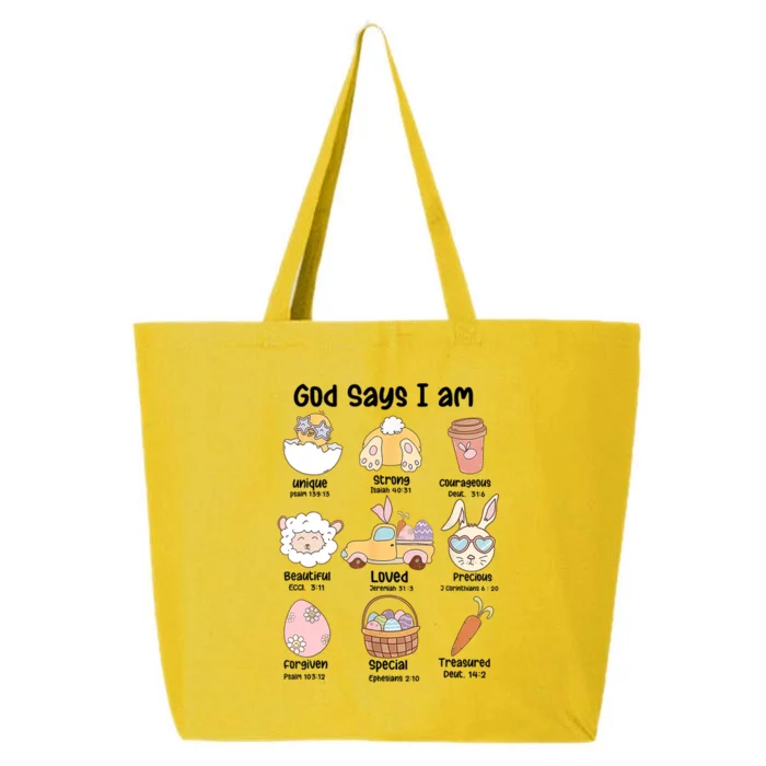 Retro God Says I Am Christian Jesus Happy Easter Day Bunny 25L Jumbo Tote