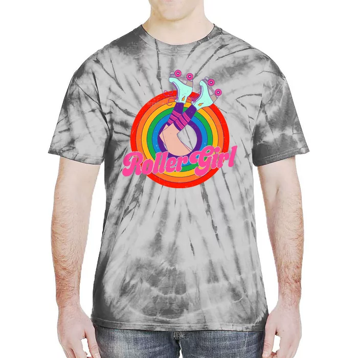 Roller Girl Skater Skating Retro Vintage 70s 80s Skates Tie-Dye T-Shirt