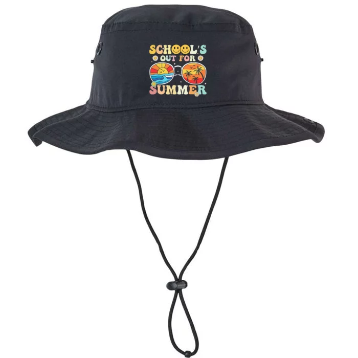 Retro Groovy School's Out For Summer Graduation Teacher Legacy Cool Fit Booney Bucket Hat