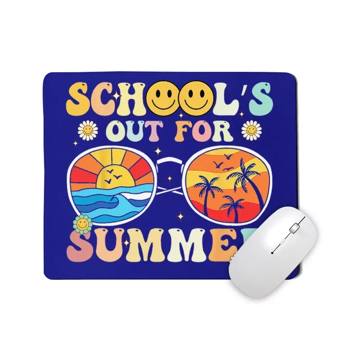 Retro Groovy School's Out For Summer Graduation Teacher Mousepad