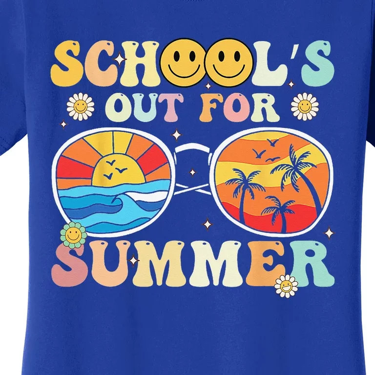 Retro Groovy School's Out For Summer Graduation Teacher Women's T-Shirt