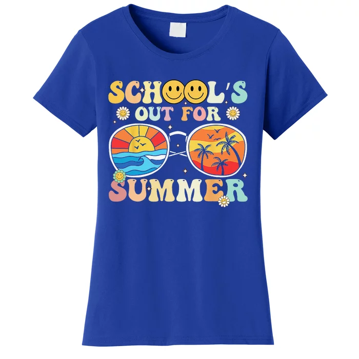 Retro Groovy School's Out For Summer Graduation Teacher Women's T-Shirt