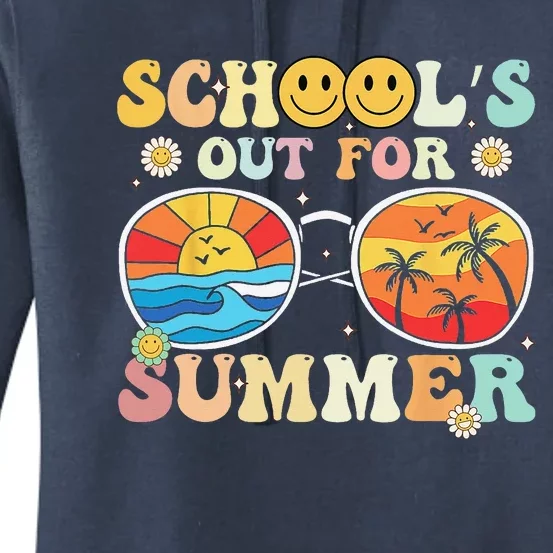 Retro Groovy School's Out For Summer Graduation Teacher Women's Pullover Hoodie