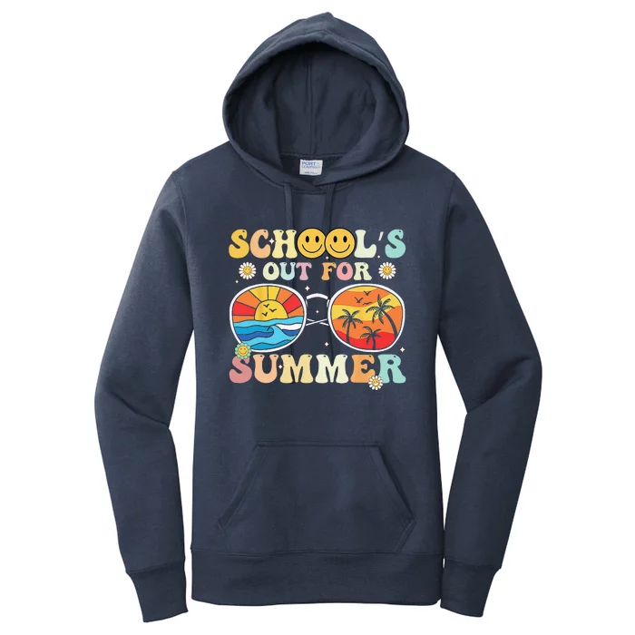 Retro Groovy School's Out For Summer Graduation Teacher Women's Pullover Hoodie