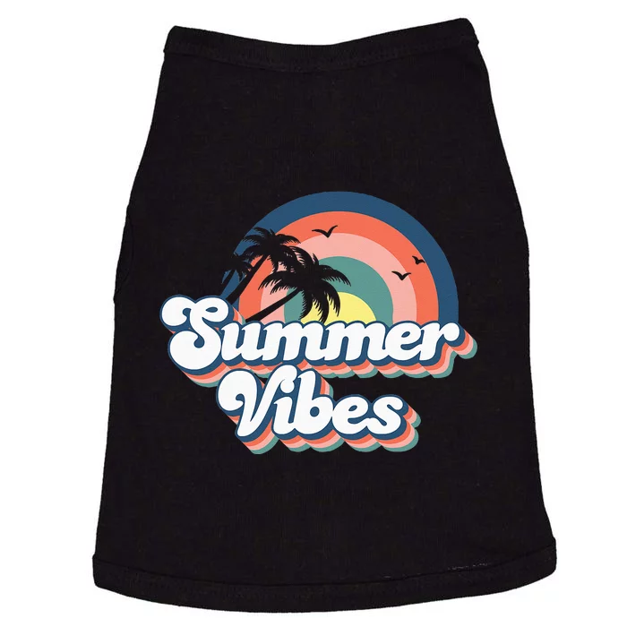 Retro Groovy Summer Vibes For Women Men Kids Summer Vacation Doggie Tank