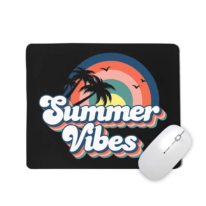 Retro Groovy Summer Vibes For Women Men Kids Summer Vacation Mousepad