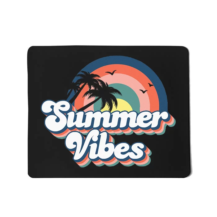 Retro Groovy Summer Vibes For Women Men Kids Summer Vacation Mousepad