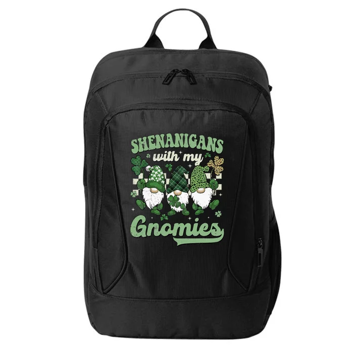 Retro Groovy St Patricks Day Shenanigans With My Gnomies City Backpack