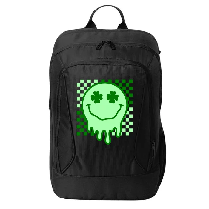 Retro Groovy Smile Face St Patricks Day Hippie City Backpack