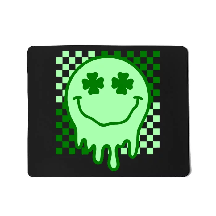 Retro Groovy Smile Face St Patricks Day Hippie Mousepad