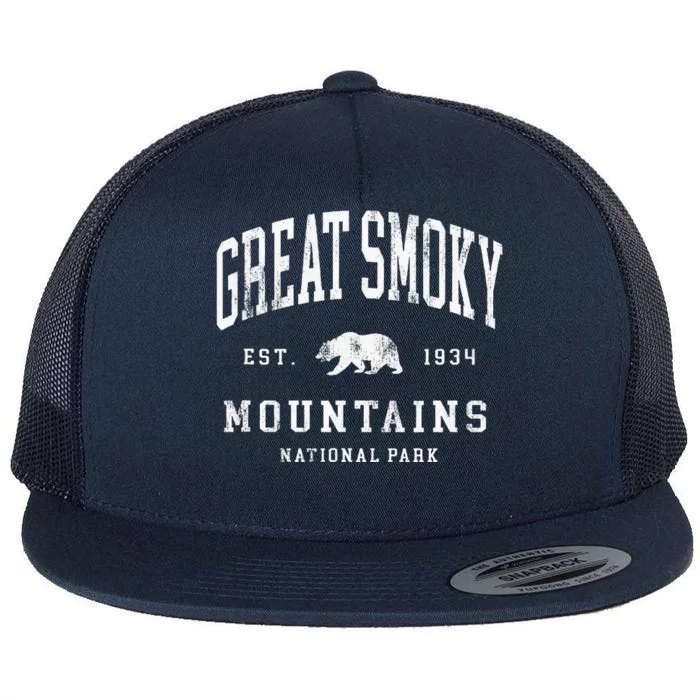 Retro Great Smoky Mountains National Park Flat Bill Trucker Hat