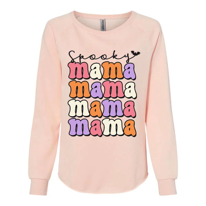 Retro Groovy Spooky Mama Thanksgiving Halloween Costume Mom Womens California Wash Sweatshirt