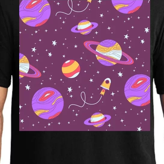 Retro Galaxy Spaceship Pajama Set