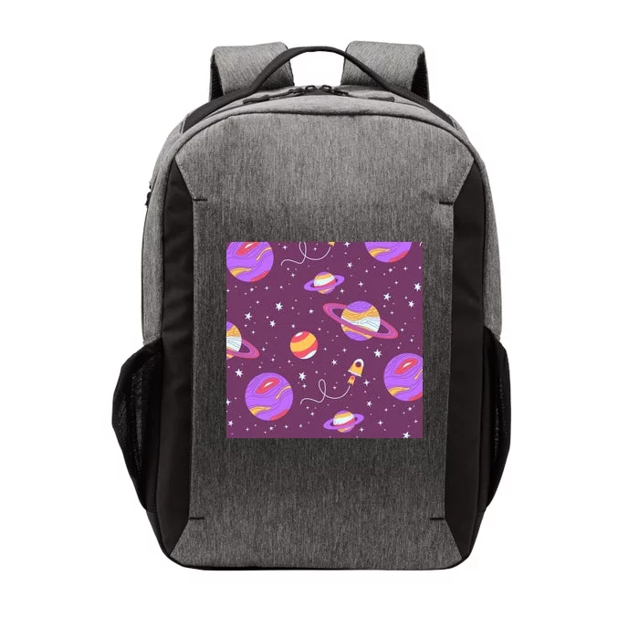 Retro Galaxy Spaceship Vector Backpack