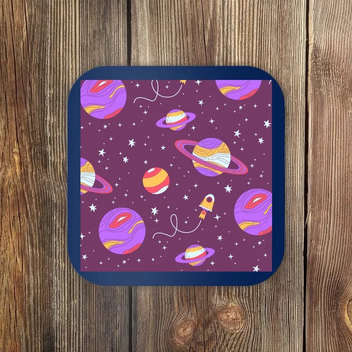 Retro Galaxy Spaceship Coaster