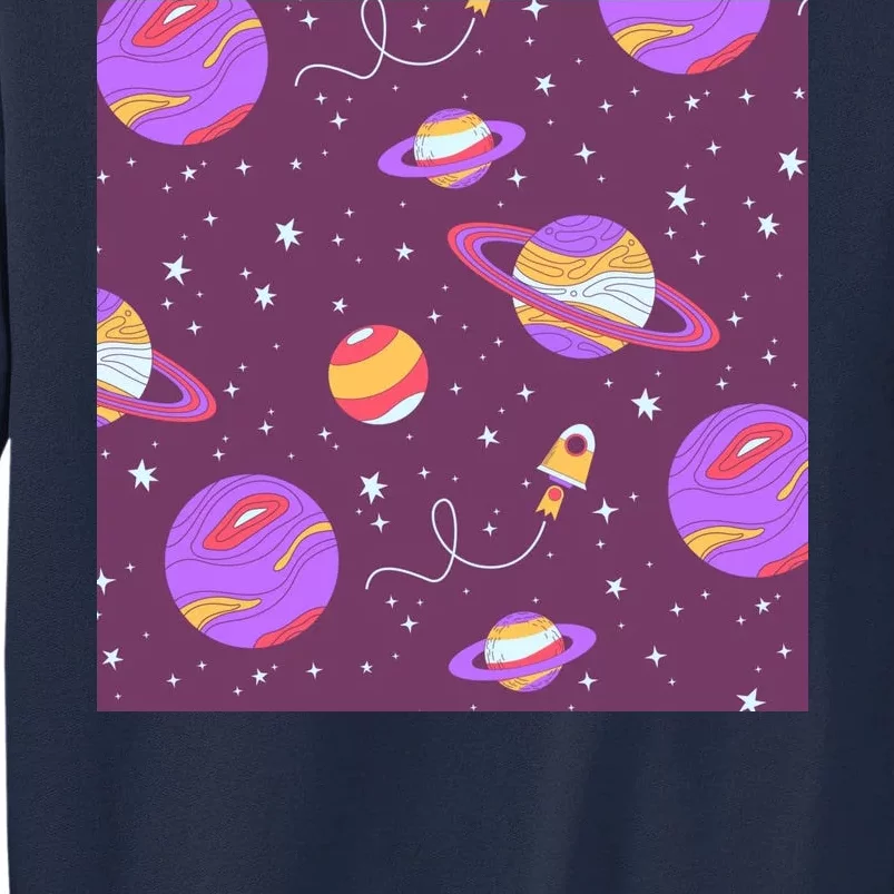 Retro Galaxy Spaceship Tall Sweatshirt