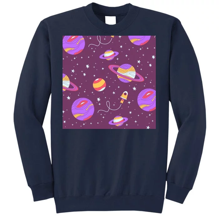 Retro Galaxy Spaceship Tall Sweatshirt