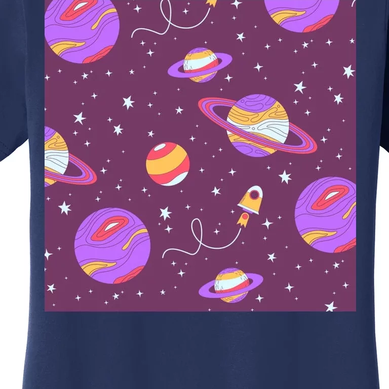 Retro Galaxy Spaceship Women's T-Shirt