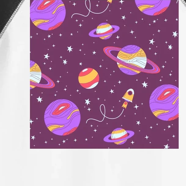 Retro Galaxy Spaceship Toddler Fine Jersey T-Shirt