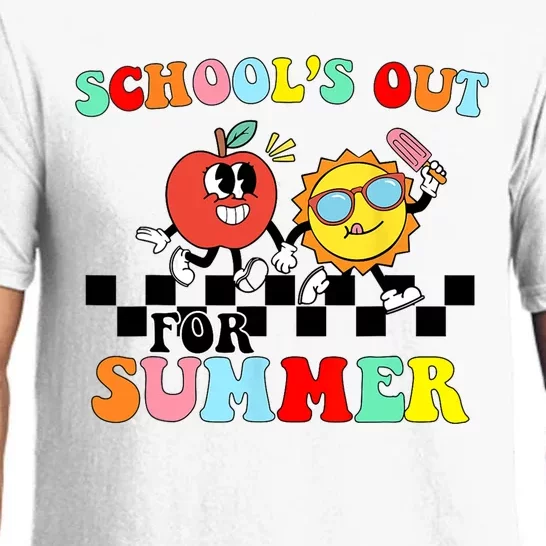 Retro Groovy School's Out For Summer Graduation Teacher Pajama Set